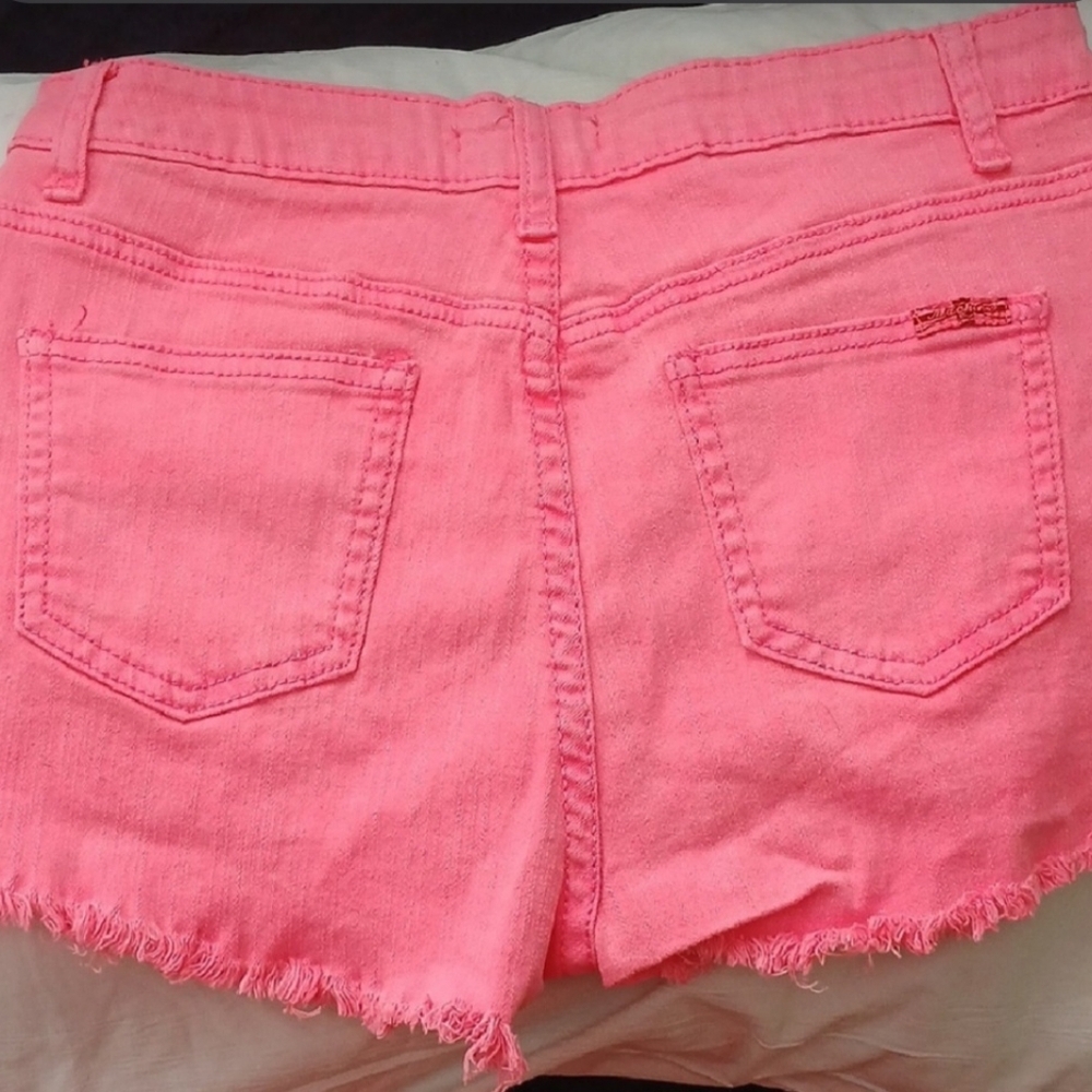 Pink Distressed Denim Shorts Machine Jeans - Picture 5 of 8